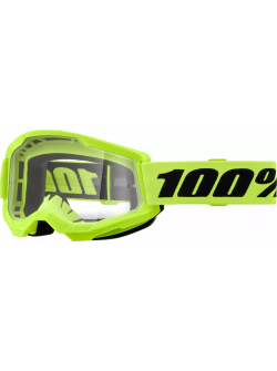 100% Strata 2 Goggle NEON YEL CLR 50027-00016