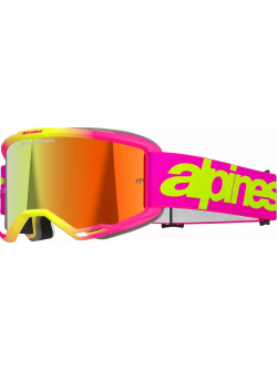 ALPINESTARS GOGGLES Vision 5 Wordmark Goggle PINK/YLW MIRROR-RED 5102425-3085