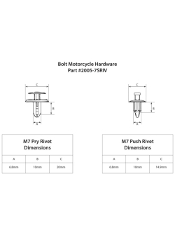 BOLT M7 Nylon Rivet 10 pieces 2005-7SRIV