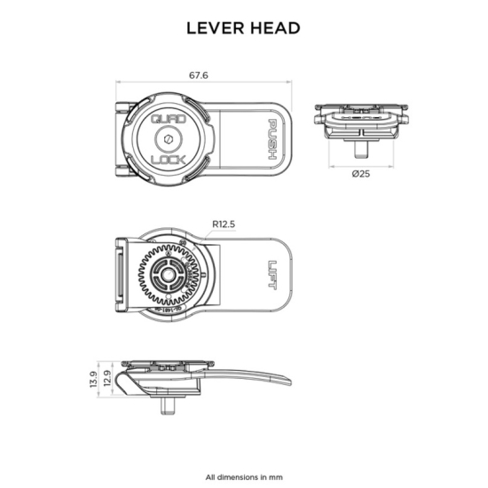 QUAD LOCK 360 Head - Lever Head QLP-360-LH #1