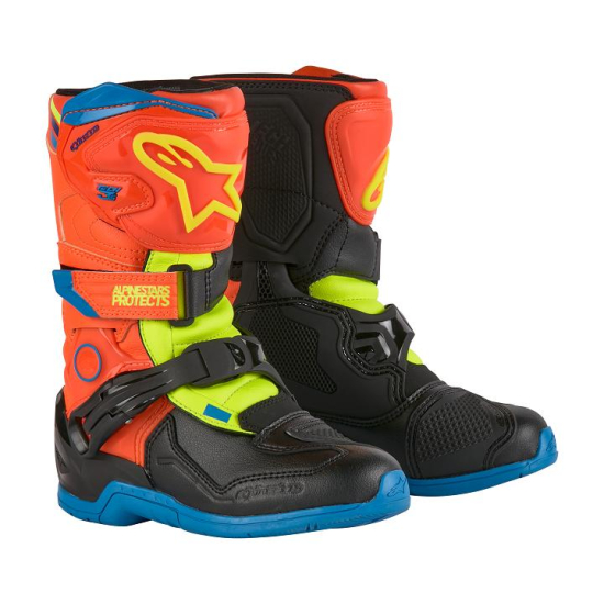 Alpinestars Tech 3S Kids Motocross 2024 Boots (Orange-Black-Yellow) 2014524-4755-13