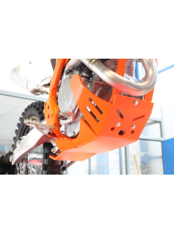 HDPE XTREM ORANGE 8MM SKID PLATE & LINKAGE GUARD KTM SXF XCF 250 350 2016 - 2018