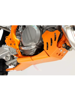 HDPE XTREM ORANGE 8MM SKID PLATE & LINKAGE GUARD KTM SX XC 250 300 2017 - 2018