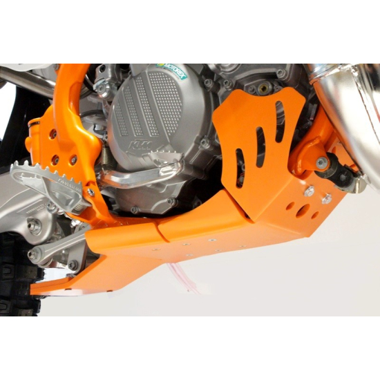 HDPE XTREM ORANGE 8MM SKID PLATE & LINKAGE GUARD KTM SX XC 250 300 2017 - 2018