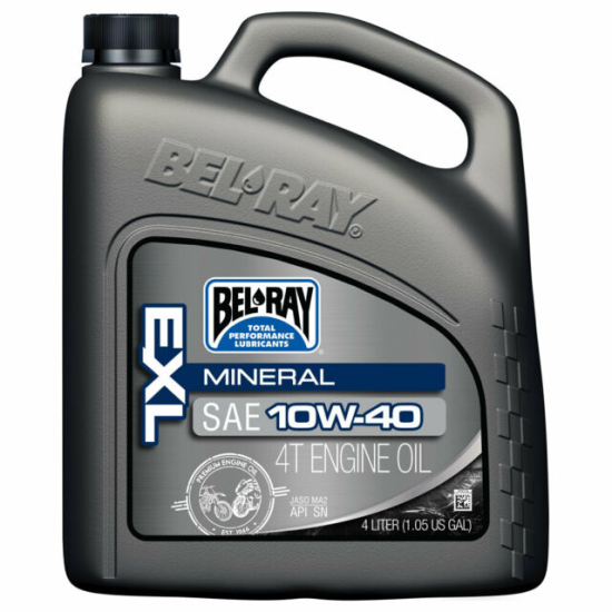 BEL-RAY EXL Mineral 4-Stroke Engine Oil 10W-40 4 Liter | Reliable Motorbike Lubricant