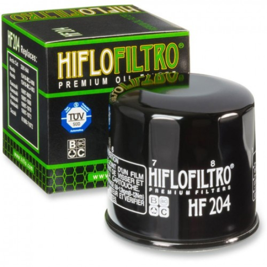 HIFLOFILTRO HF204 Motorcycle Oil Filter Spin-On Replacement - Black