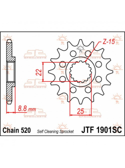 JT Sprockets Front Sprocket 13T - MX Self-Cleaning | 520 Chain Size