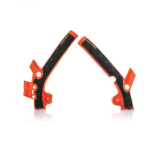 ACERBIS Frame Protector X-Grip KTM 85 13/17 - HUSQVARNA TC 85 14/17 (Orange/White) | Motorcycle Parts Store