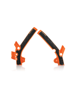 ACERBIS Frame Protector X-Grip KTM 85 13/17 - HUSQVARNA TC 85 14/17 (Orange/White) | Motorcycle Parts Store