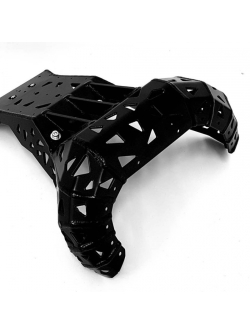 KTM EXC/XC TPI & Husqvarna TE 2017-2019 Skid Plate with Exhaust Guard - BLACK by P-TECH