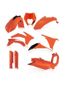 Acerbis Full Plastic Kit for KTM EXC/EXCF 12-13 - Black, Orange, Standard White