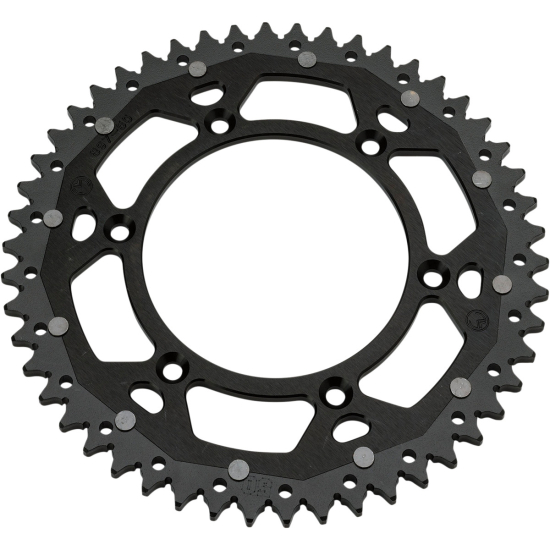 MOOSE 52 Teeth Aluminium/Steel Rear Sprocket - 520 Pitch, Orange/Natural