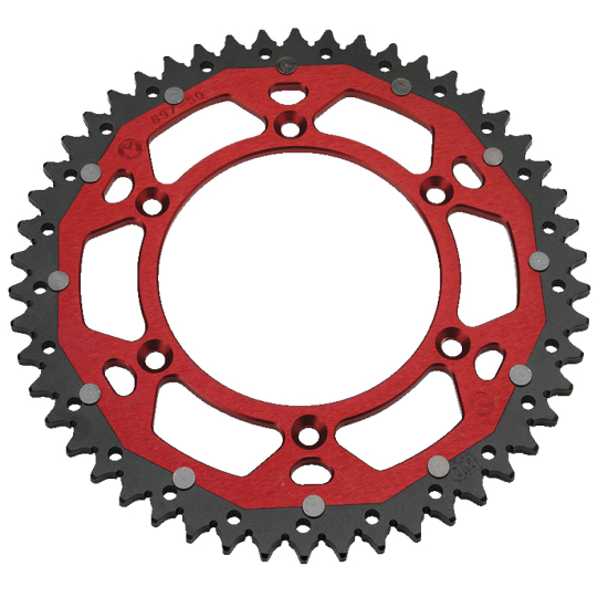 Moose Racing Hard-Parts Rear Sprocket - 50 Teeth, 520 Pitch, Red/Natural