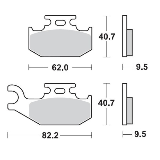 MOTO-MASTER BRAKE PAD ATV SINTER PRO RACING 095011 - Rear Brake Pad