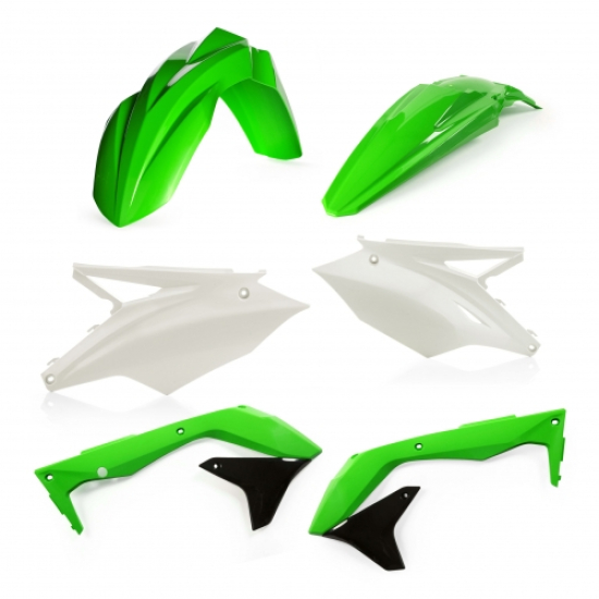 ACERBIS Plastic Kit for Kawasaki KXF 450 USA 2016-2017 (White, Black, Green) | Premium Motorcycle Body Plastics