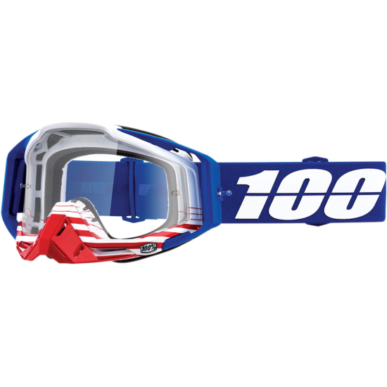 100% GOGGLE RC ANTHEM CLEAR 50100-337-02 - Premium Motorcycle Goggles for Adults