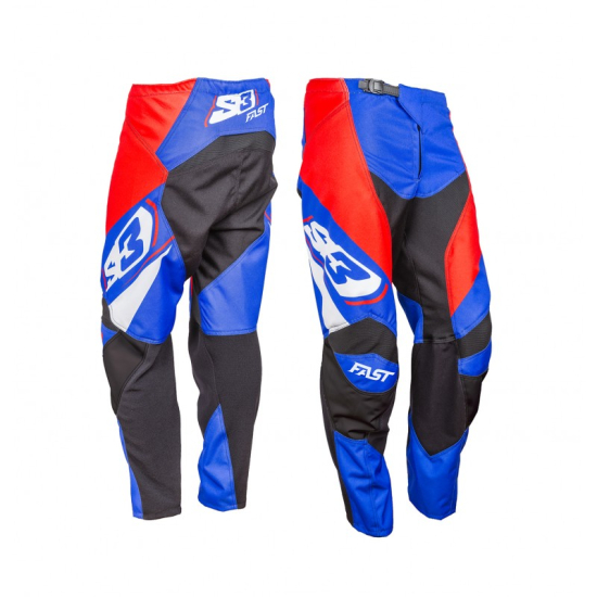 S3 Enduro Pants Patriot (Red-Blue) | Size: S | Cross Pants | Motorcycle Apparel