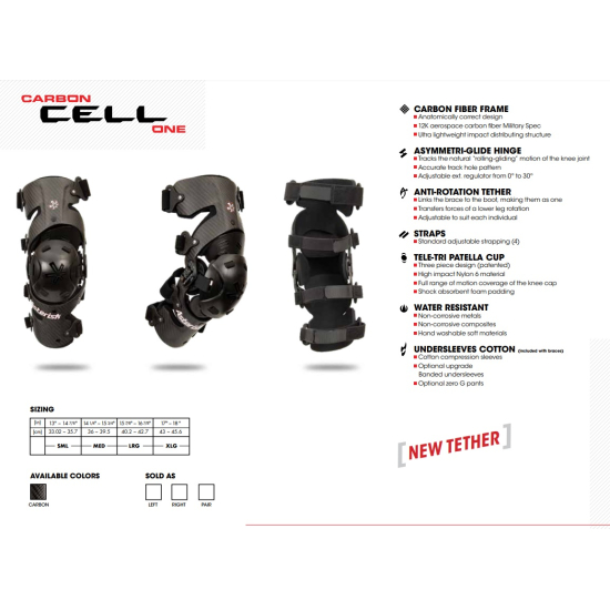 Asterisk Carbon Cell 1 Knee Brace - Pair AST-CC-**-R-1.0 #6