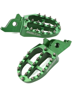 ZETA Aluminum FootPegs KX250F/450F (Black * Green) ZE93-122