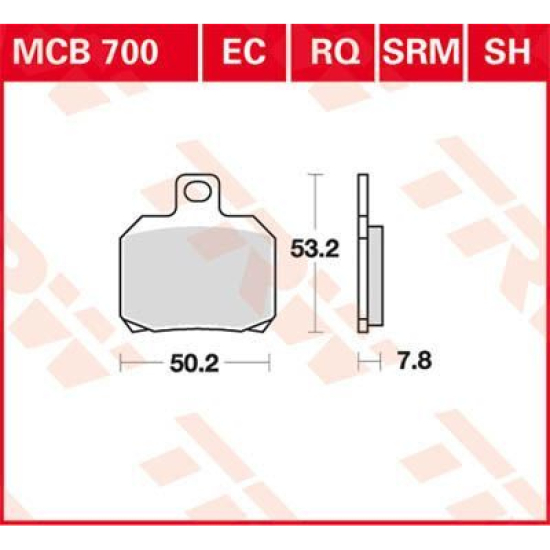 TRW BRAKE PAD SRM SINTER SCOOTER 125 MCB700SRM