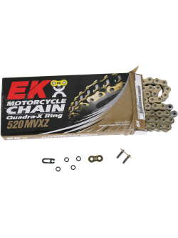EK MVXZ2 118 Rivet Link 520 X-Ring Replacement Drive Chain / Gold 520MVXZ2-118/GG