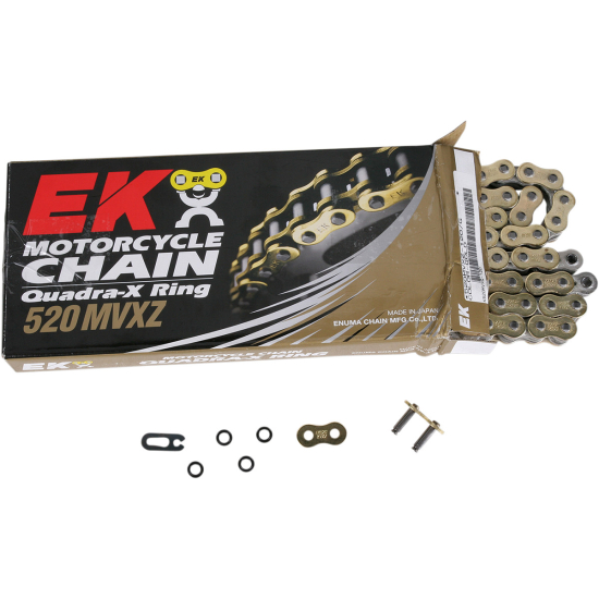 EK MVXZ2 118 Rivet Link 520 X-Ring Replacement Drive Chain / Gold 520MVXZ2-118/GG