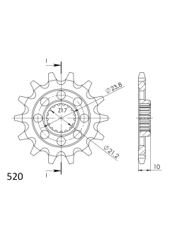 SUPERSPROX Counter Shaft Sprocket CST-1442:13.1 - Premium Motorbike Part