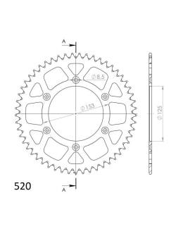 SUPERSPROX Aluminum Rear Sprocket RAL-210:49/50 - High-Performance Motorbike Parts