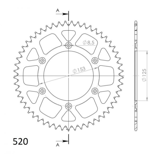 SUPERSPROX Aluminum Rear Sprocket RAL-210:49/50 - High-Perfo #1