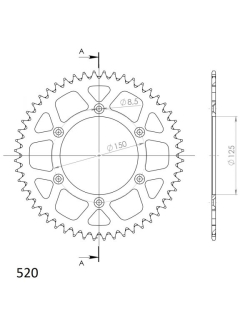 SUPERSPROX Aluminium Rear Sprocket RAL-990:52 | Premium Motorbike Parts