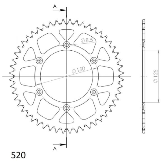 SUPERSPROX Aluminium Rear Sprocket RAL-990:52 | Premium Moto #1