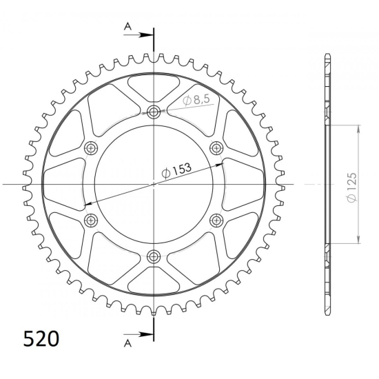 SUPERSPROX STEEL REAR SPROCKET RFE-210:51 - Durable Motorbik #1