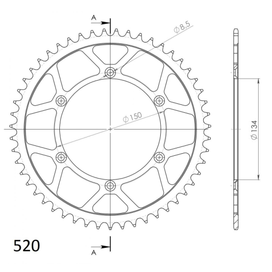 SUPERSPROX Steel Rear Sprocket RFE-460:50 #1