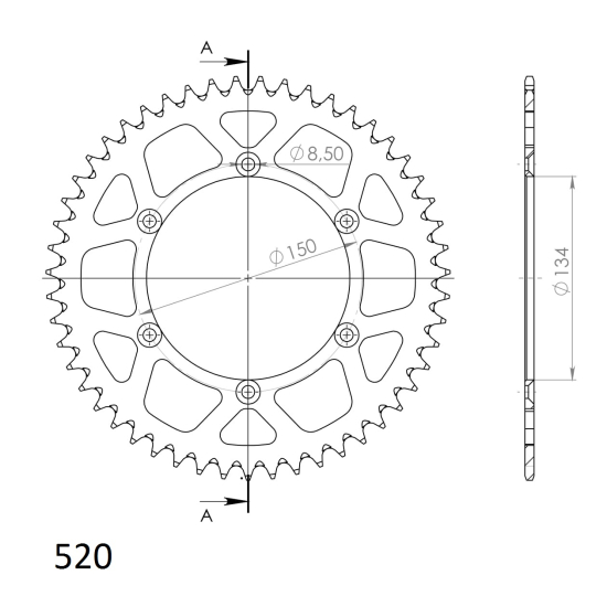 SUPERSPROX Aluminum Rear Sprocket RAL-460:49/50 for Motorbik #1