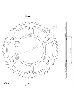 SUPERSPROX STEALTH REAR SPROCKET RST-245:52 - Durable Motorbike Performance