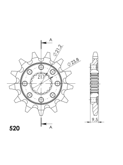 SUPERSPROX Counter Shaft Sprocket CST-284:13.1 | Motorcycle Parts