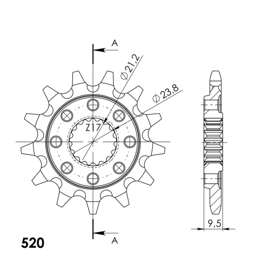 SUPERSPROX Counter Shaft Sprocket CST-284:13.1 | Motorcycle  #1