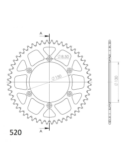 SUPERSPROX Aluminum Rear Sprocket RAL-245:49/50 - Durable Motorbike Performance