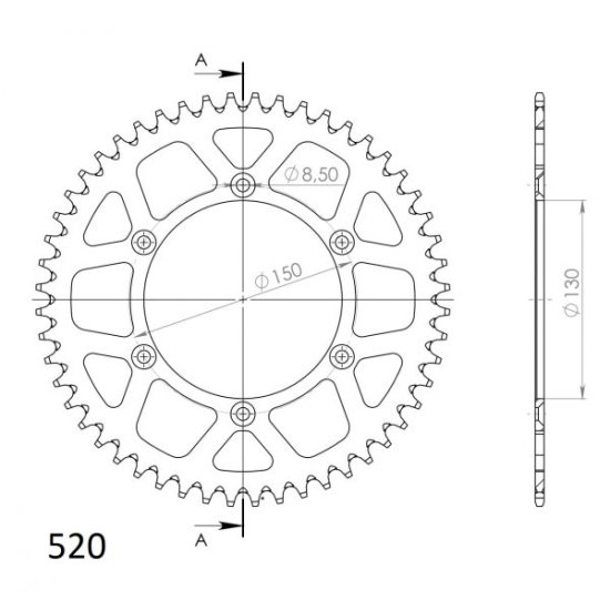 SUPERSPROX Aluminum Rear Sprocket RAL-245:49/50 - Durable Mo #1