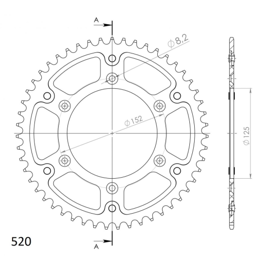 SUPERSPROX STEALTH REAR SPROCKET RST-8000:45-51 | Motorbike Sprockets