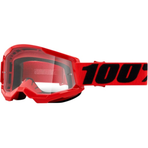 100% Strata 2 Goggles Red Clear 50027-00004 (50421-101-03)