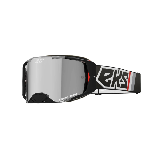 EKS Lucid Black Goggles with Silver Mirror Lens - Premium Motorcycle Eyewear