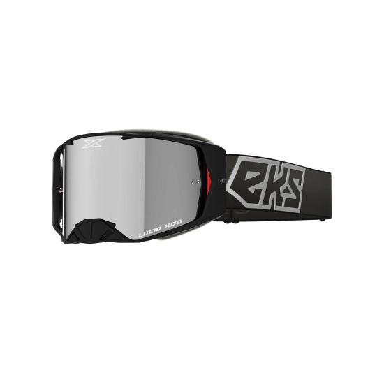 EKS Lucid Black Silver Goggles - Silver Mirror Lens