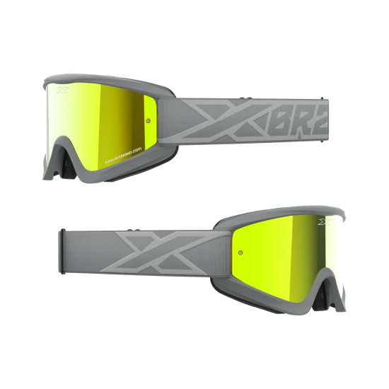 EKS GOX Flat-Out Mirror Goggle Grey & Silver - Gold Mirror Lens 067-60355