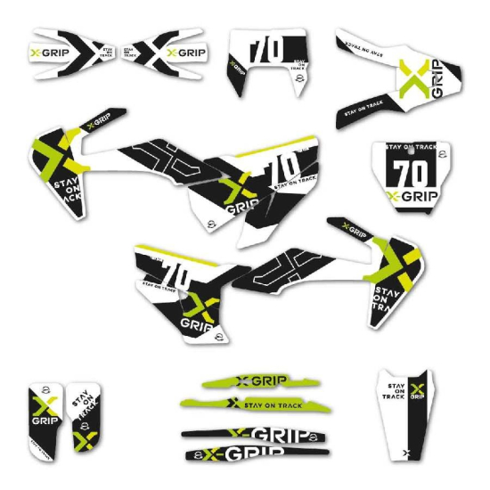 X-GRIP Graphic Kit XG-Design #20 HUSQVARNA Black/White XG-2221