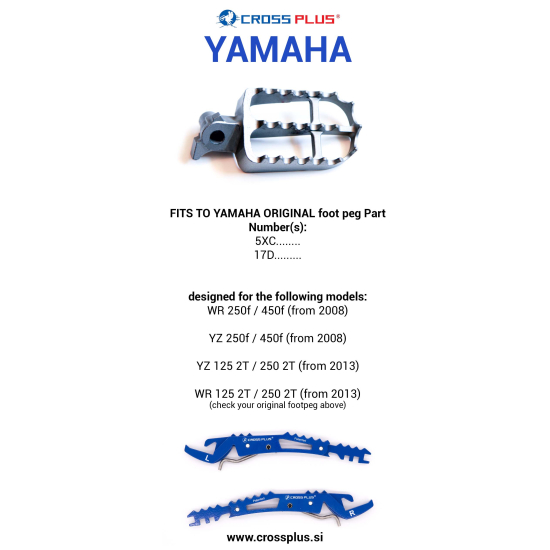 CROSSPLUS Yamaha Passenger Footpegs (Multiple Colors) #2