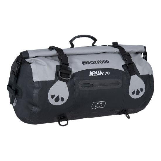 OXFORD Aqua T-70 Roll Bag Grey/Black 70L - Premium Motorcycle Luggage