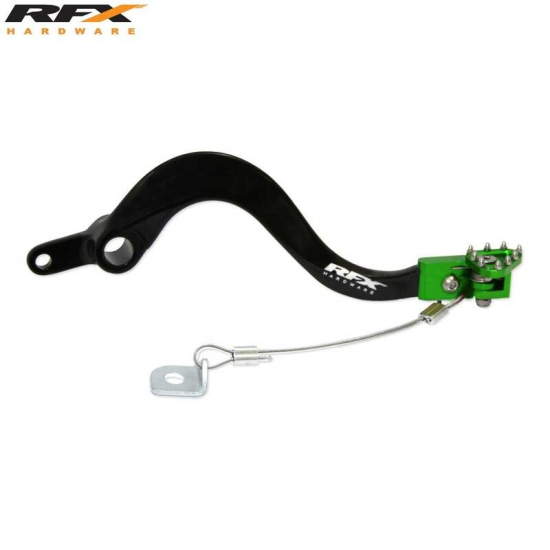 RFX Pro FT Rear Brake Lever (Black/Green) for Kawasaki KXF250/450 - Precision Performance