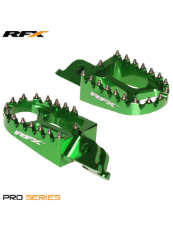 RFX Pro Footrests (Green) for Kawasaki KXF250/450 - Premium Motorcycle Parts