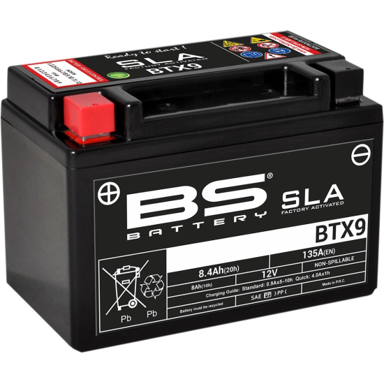 BS BATTERY SLA Factory-Activated AGM Maintenance-Free Battery BS BTX9 SLA 300674